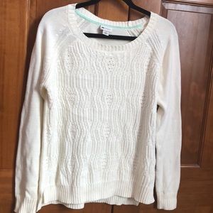 white knit sweater size M basically new